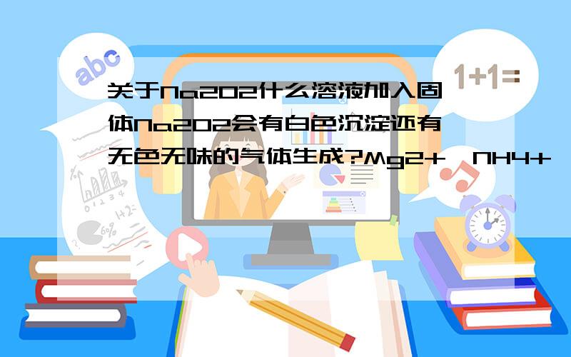 关于Na2O2什么溶液加入固体Na2O2会有白色沉淀还有无色无味的气体生成?Mg2+,NH4+,CO32-,AL3+   ?