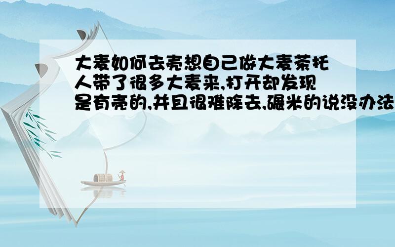 大麦如何去壳想自己做大麦茶托人带了很多大麦来,打开却发现是有壳的,并且很难除去,碾米的说没办法碾,怎么样才能去壳啊.