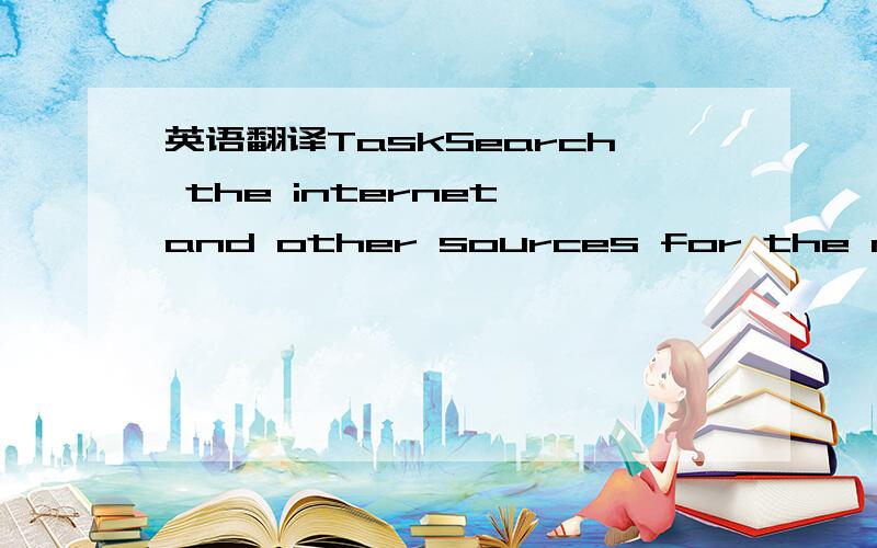 英语翻译TaskSearch the internet and other sources for the most current material you can find relating to the general trade situation between your country and the United States of America.Consider how the current international financial situation