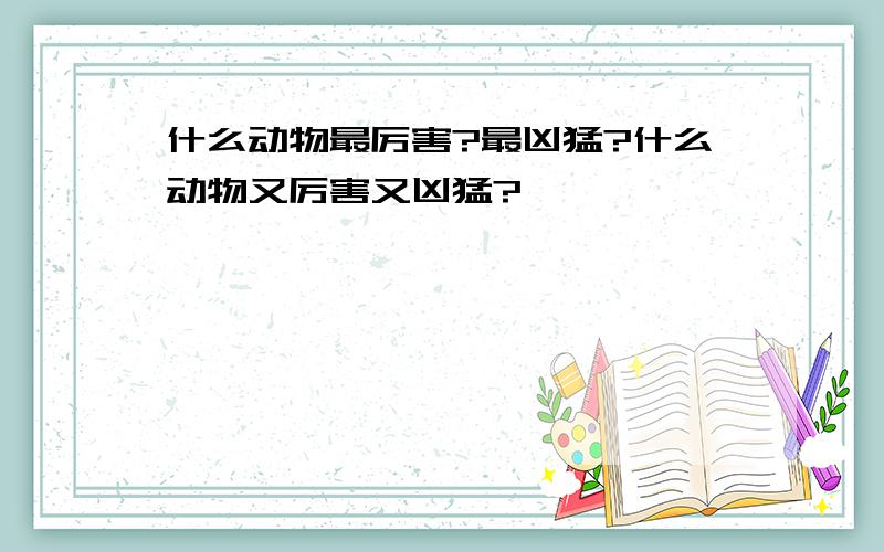 什么动物最厉害?最凶猛?什么动物又厉害又凶猛?