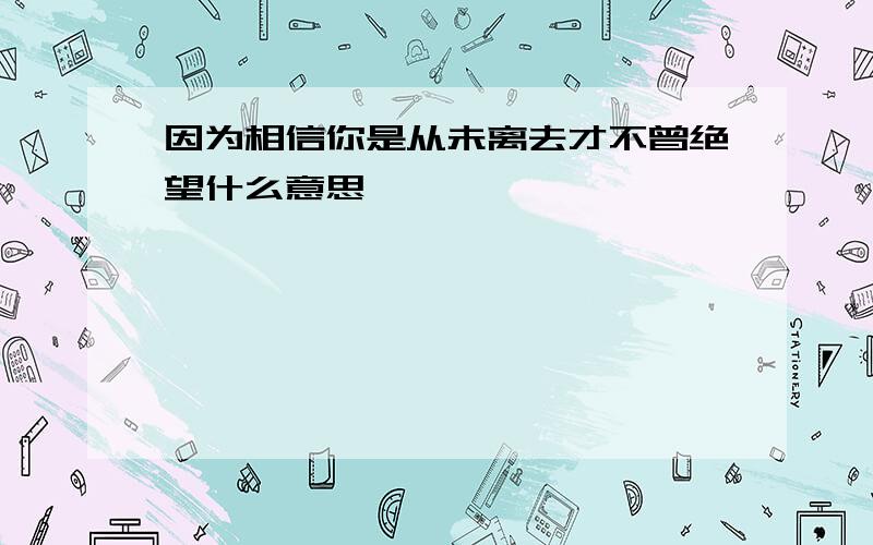 因为相信你是从未离去才不曾绝望什么意思