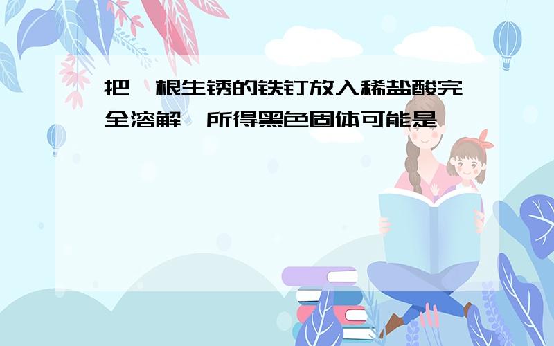 把一根生锈的铁钉放入稀盐酸完全溶解,所得黑色固体可能是