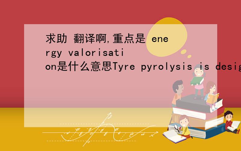 求助 翻译啊,重点是 energy valorisation是什么意思Tyre pyrolysis is designed to recover valuable fractions clean and efficiently while minimising energy valorisation, as highlighted in the laws governing waste treatment.