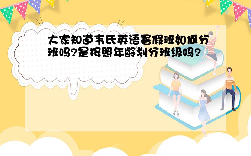 大家知道韦氏英语暑假班如何分班吗?是按照年龄划分班级吗?