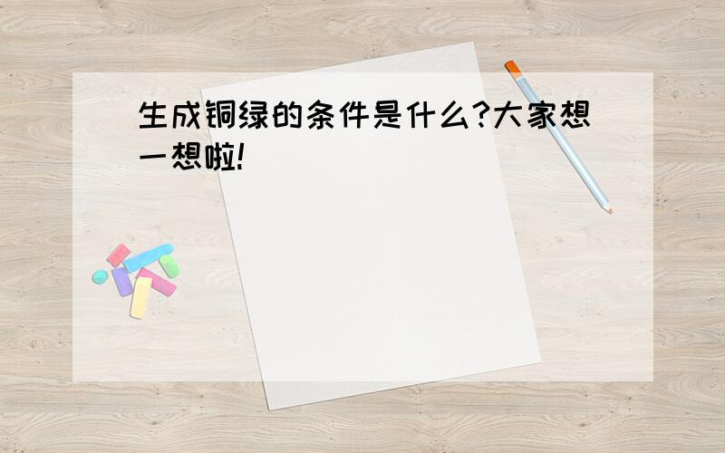 生成铜绿的条件是什么?大家想一想啦!