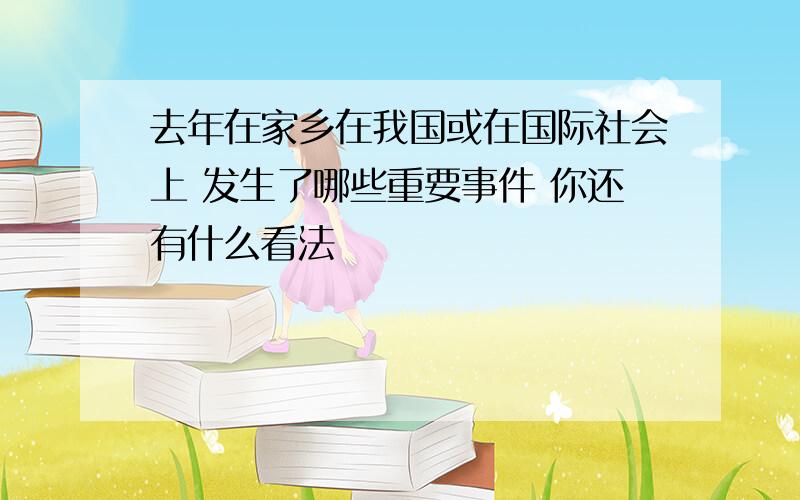 去年在家乡在我国或在国际社会上 发生了哪些重要事件 你还有什么看法