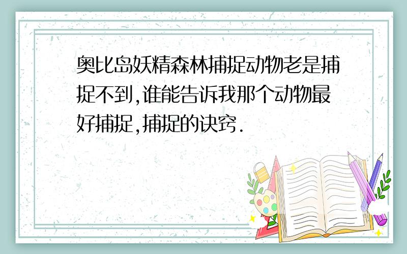 奥比岛妖精森林捕捉动物老是捕捉不到,谁能告诉我那个动物最好捕捉,捕捉的诀窍.