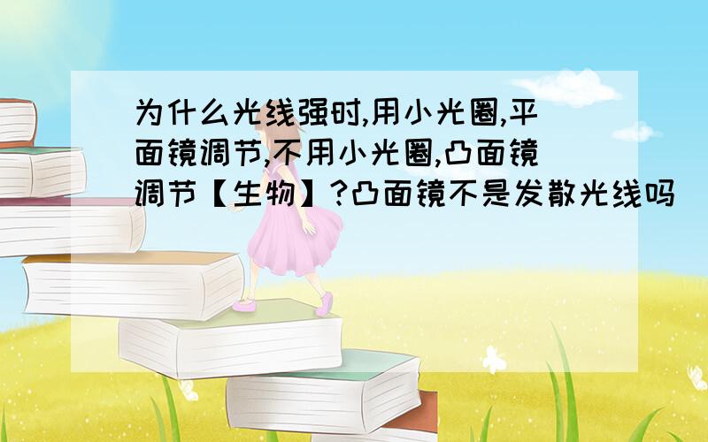 为什么光线强时,用小光圈,平面镜调节,不用小光圈,凸面镜调节【生物】?凸面镜不是发散光线吗