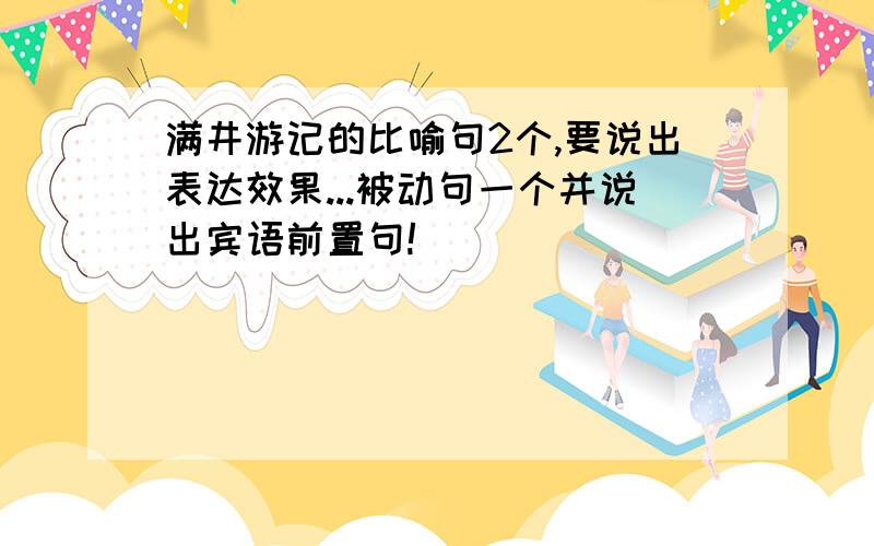 满井游记的比喻句2个,要说出表达效果...被动句一个并说出宾语前置句!