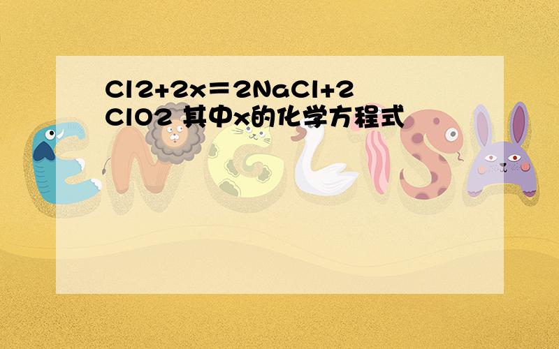 Cl2+2x＝2NaCl+2ClO2 其中x的化学方程式