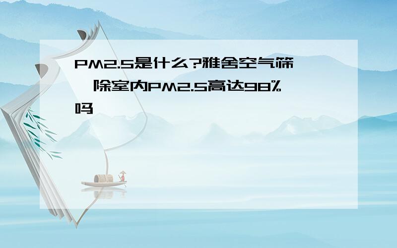 PM2.5是什么?雅舍空气筛祛除室内PM2.5高达98%吗