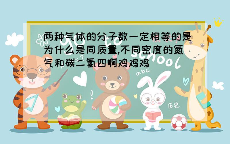 两种气体的分子数一定相等的是为什么是同质量,不同密度的氮气和碳二氢四啊鸡鸡鸡