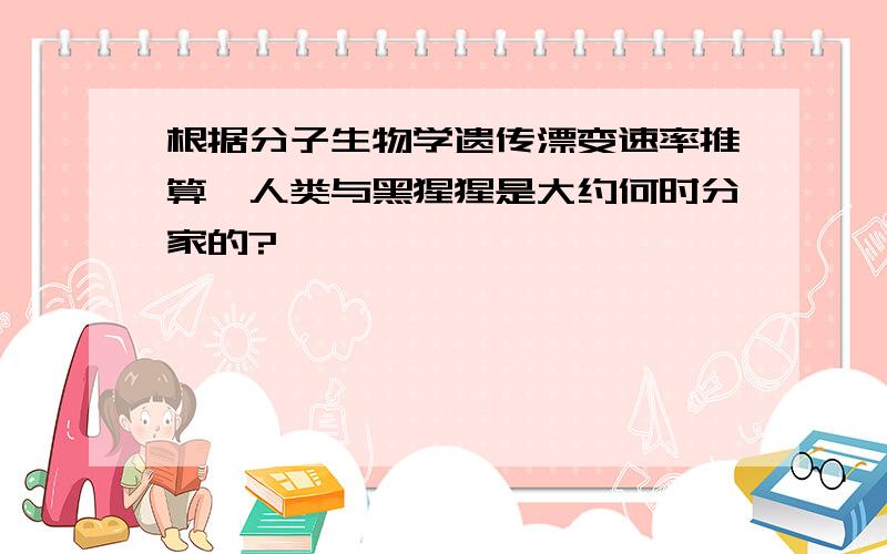 根据分子生物学遗传漂变速率推算,人类与黑猩猩是大约何时分家的?