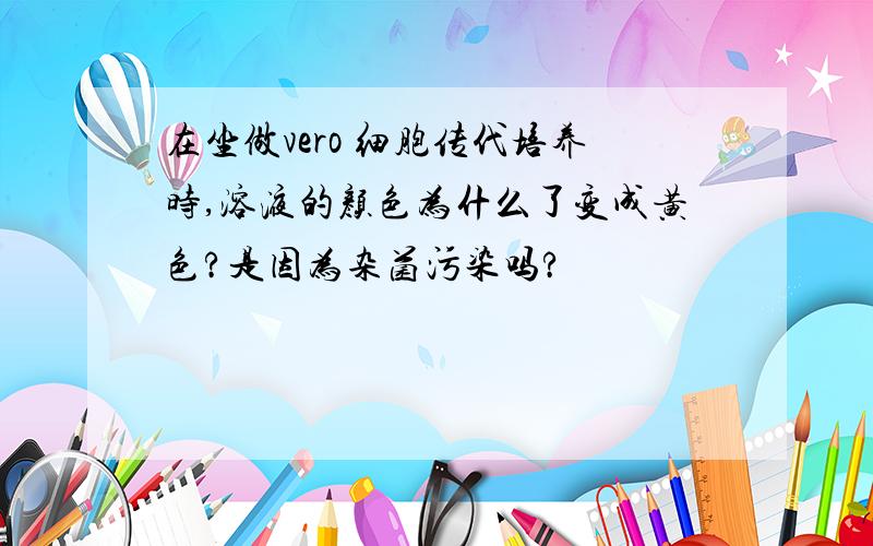 在坐做vero 细胞传代培养时,溶液的颜色为什么了变成黄色?是因为杂菌污染吗?