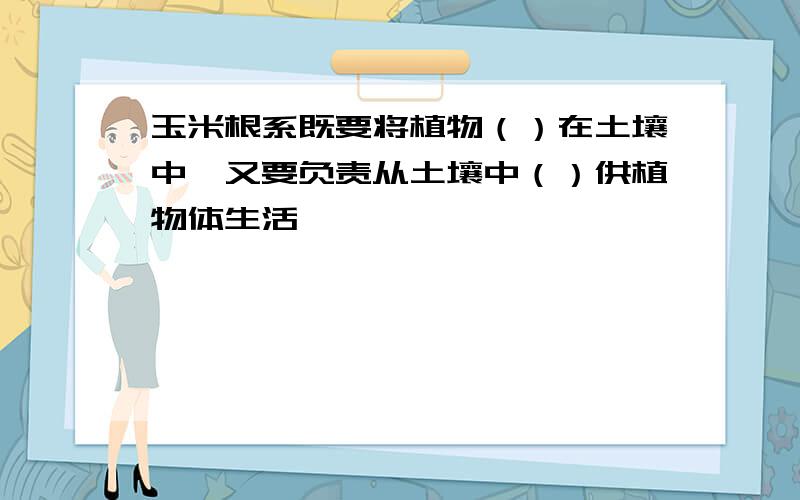 玉米根系既要将植物（）在土壤中,又要负责从土壤中（）供植物体生活