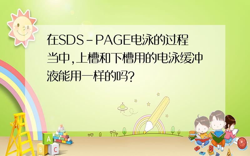 在SDS-PAGE电泳的过程当中,上槽和下槽用的电泳缓冲液能用一样的吗?