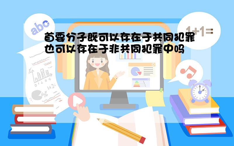 首要分子既可以存在于共同犯罪也可以存在于非共同犯罪中吗