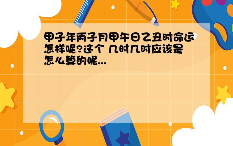 甲子年丙子月甲午日乙丑时命运怎样呢?这个 几时几时应该是怎么算的呢...