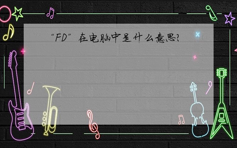 “FD”在电脑中是什么意思?