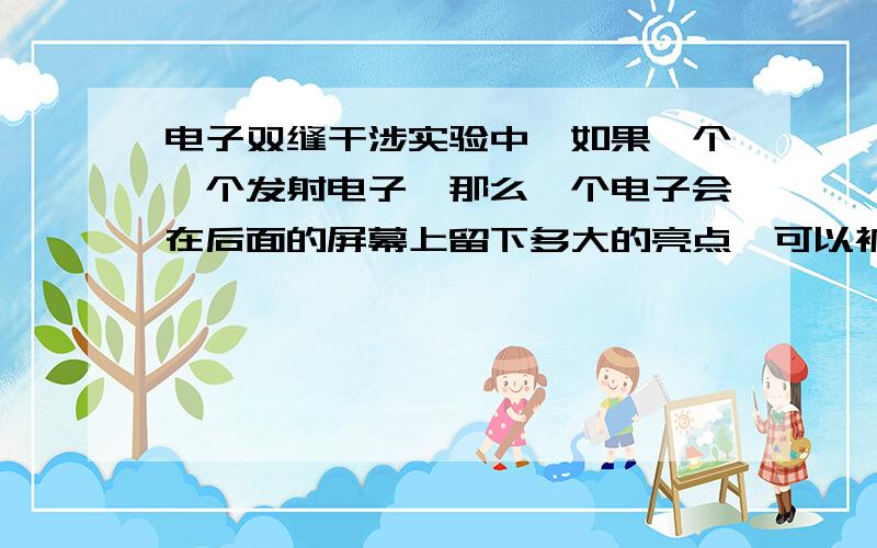 电子双缝干涉实验中,如果一个一个发射电子,那么一个电子会在后面的屏幕上留下多大的亮点,可以被观察到吗?