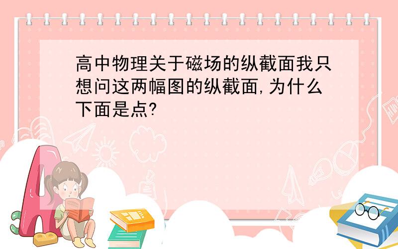 高中物理关于磁场的纵截面我只想问这两幅图的纵截面,为什么下面是点?