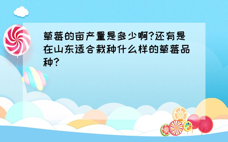 草莓的亩产量是多少啊?还有是在山东适合栽种什么样的草莓品种?