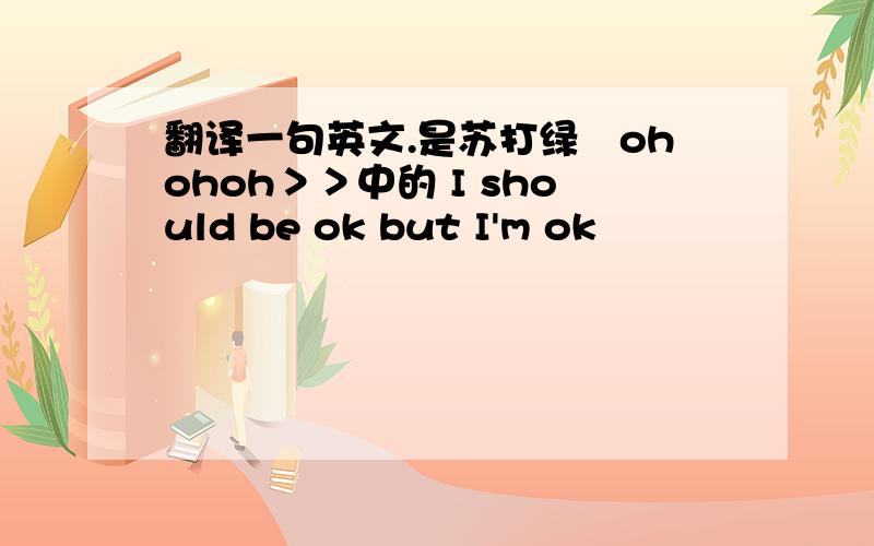 翻译一句英文.是苏打绿巜ohohoh＞＞中的 I should be ok but I'm ok