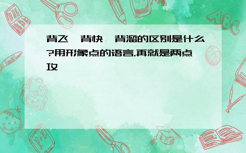 背飞,背快,背溜的区别是什么?用形象点的语言.再就是两点攻,