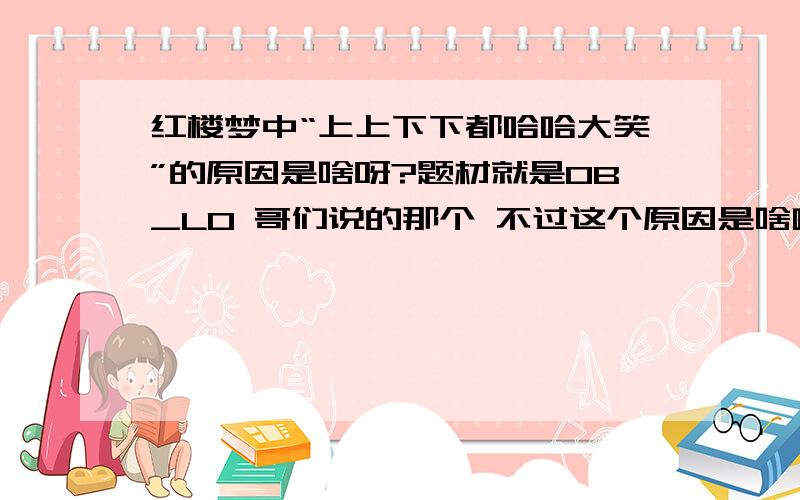 红楼梦中“上上下下都哈哈大笑”的原因是啥呀?题材就是0B_L0 哥们说的那个 不过这个原因是啥啊..