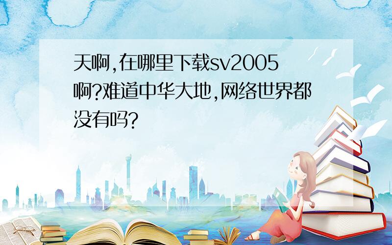 天啊,在哪里下载sv2005啊?难道中华大地,网络世界都没有吗?