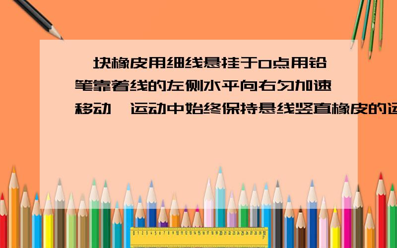 一块橡皮用细线悬挂于O点用铅笔靠着线的左侧水平向右匀加速移动,运动中始终保持悬线竖直橡皮的运动速度为什么大小和方向均改变