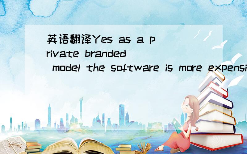 英语翻译Yes as a private branded model the software is more expensive,there is the option of just a skin to show your logo and colour scheme for a one off fee of £200.Not £200 per month.It has your logo colour scheme but a minor refer