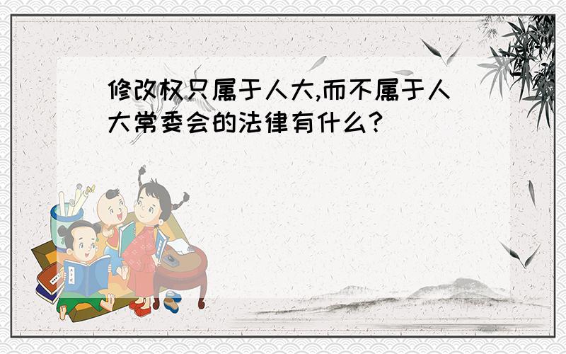 修改权只属于人大,而不属于人大常委会的法律有什么?