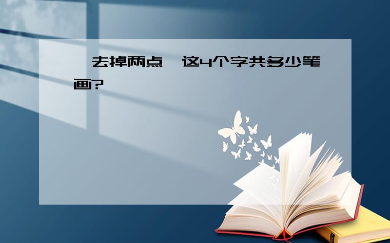 《去掉两点》这4个字共多少笔画?