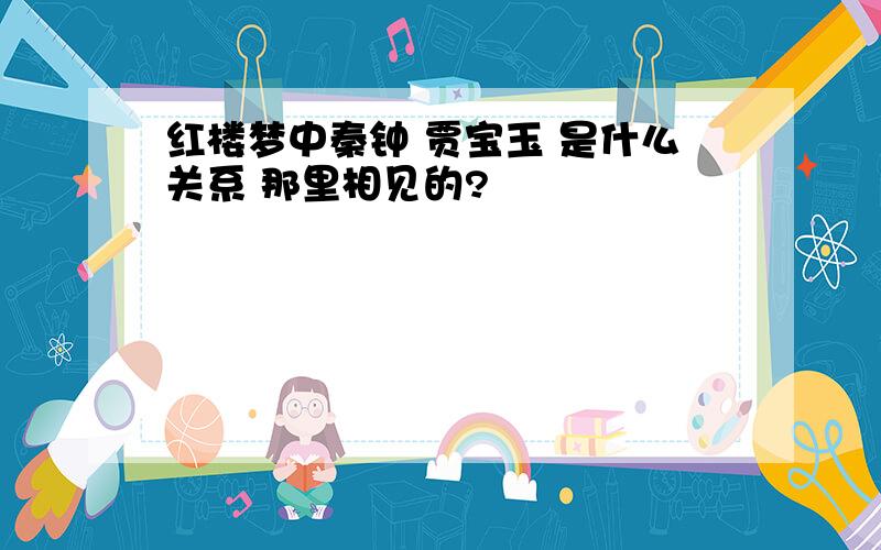 红楼梦中秦钟 贾宝玉 是什么关系 那里相见的?