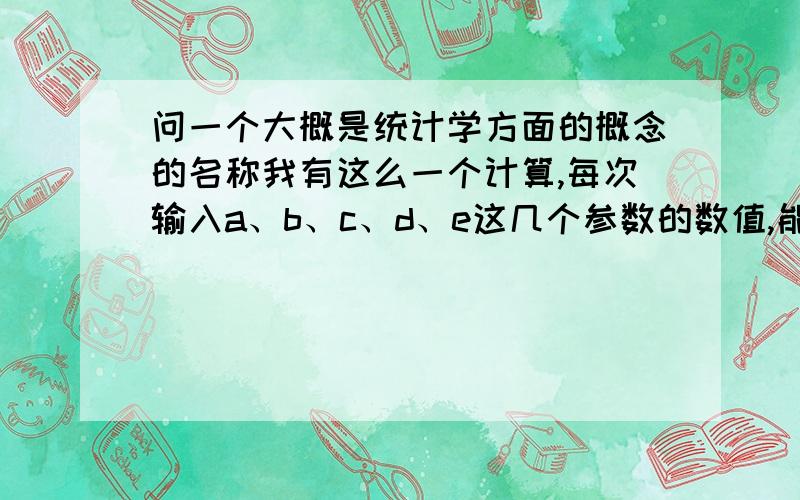 问一个大概是统计学方面的概念的名称我有这么一个计算,每次输入a、b、c、d、e这几个参数的数值,能得到一组P、Q、F、T这样的结果.我的目标是反复调整各个参数,最终得到一组最优值abcde,使