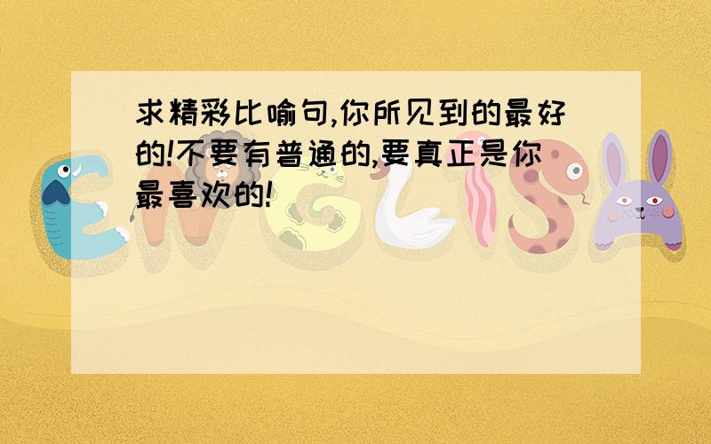 求精彩比喻句,你所见到的最好的!不要有普通的,要真正是你最喜欢的!