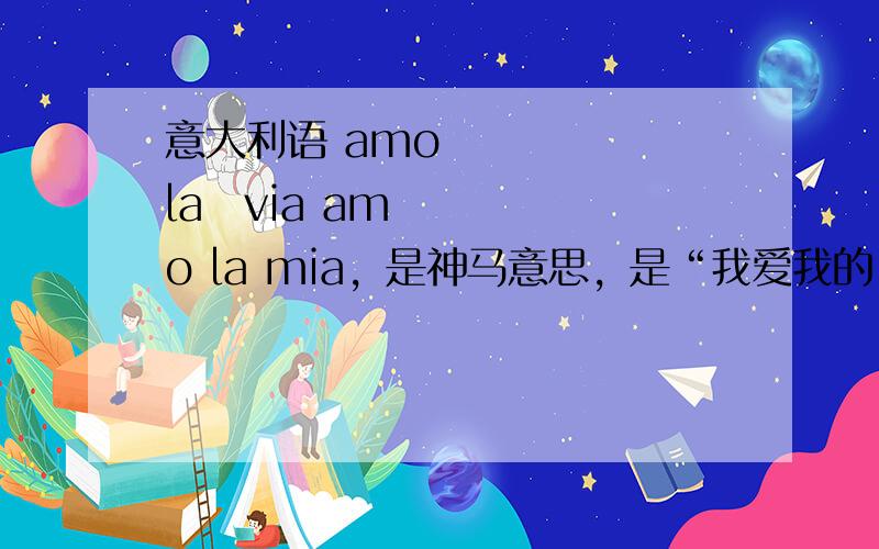 意大利语 amo la via amo la mia，是神马意思，是“我爱我的”吗？