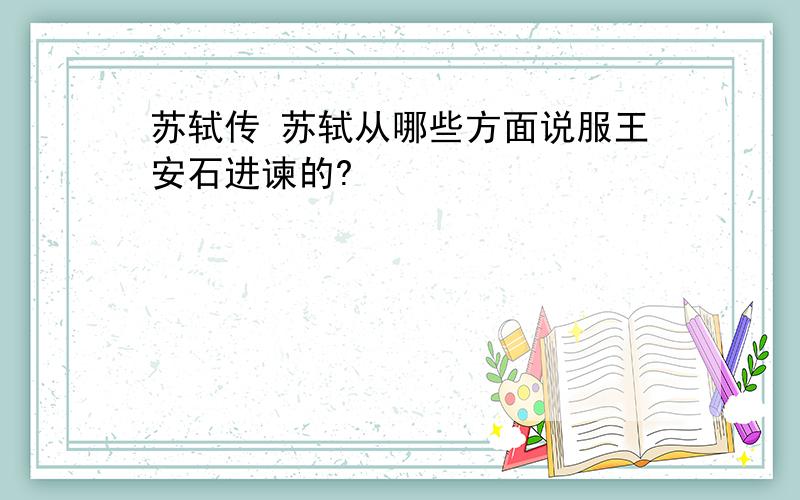 苏轼传 苏轼从哪些方面说服王安石进谏的?