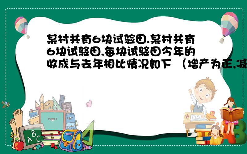 某村共有6块试验田.某村共有6块试验田,每块试验田今年的收成与去年相比情况如下 （增产为正,减少为负）：55千克,-40千克,10千克,-16千克,27千克,-5千克.今年的小麦总产量与去年相比情况如