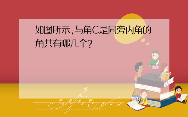 如图所示,与角C是同旁内角的角共有哪几个?