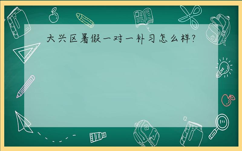 大兴区暑假一对一补习怎么样?