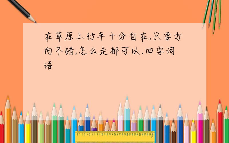 在草原上行车十分自在,只要方向不错,怎么走都可以.四字词语