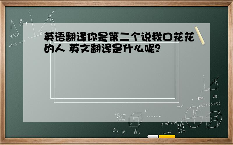 英语翻译你是第二个说我口花花的人 英文翻译是什么呢？