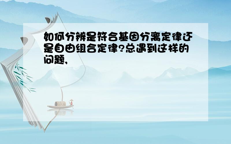 如何分辨是符合基因分离定律还是自由组合定律?总遇到这样的问题,