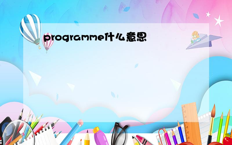 programme什么意思