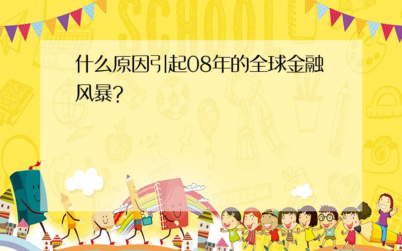 什么原因引起08年的全球金融风暴?