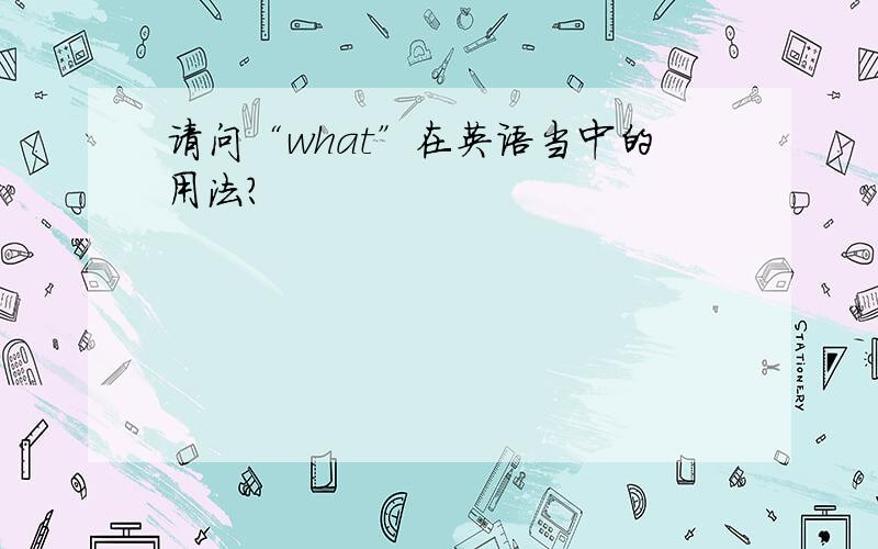 请问“what”在英语当中的用法?