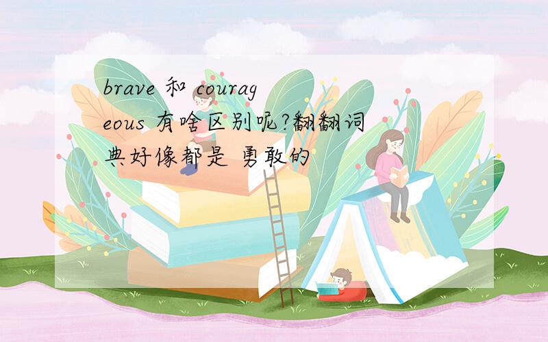 brave 和 courageous 有啥区别呢?翻翻词典好像都是 勇敢的