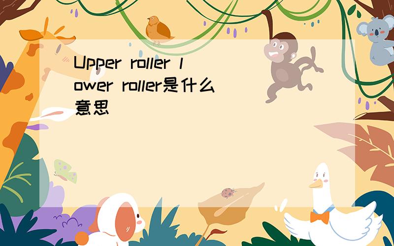 Upper roller lower roller是什么意思